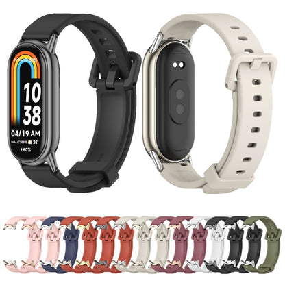 For Xiaomi Mi Band 8 Mijobs Silicone Breathable Watch Band(Wine Red+Light Gold) -  by MIJOBS | Online Shopping South Africa | PMC Jewellery