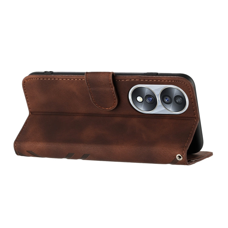 For Honor 70 Line Pattern Skin Feel Leather Phone Case(Coffee) - free shipping - PMC TechLife - Order now!