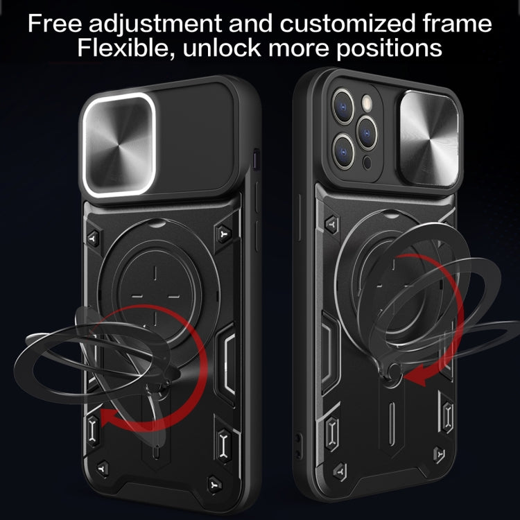 For iPhone 12 Pro CD Texture Sliding Camshield Magnetic Holder Phone Case(Blue) - free shipping - PMC TechLife - Order now!