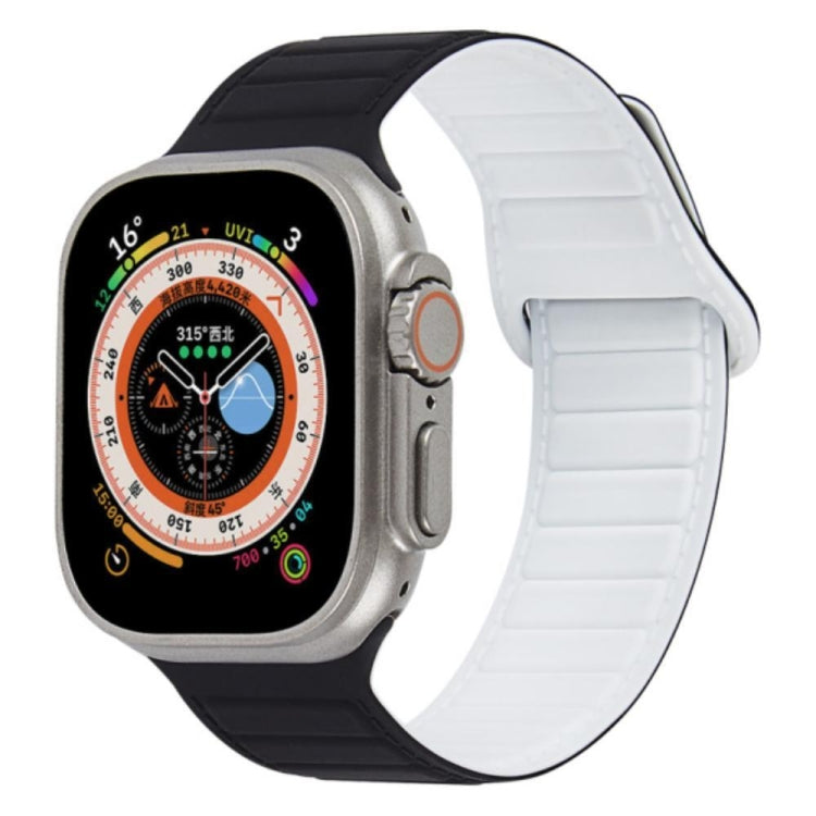 For Apple Watch Ultra 49mm Loop Magnetic Silicone Watch Band(Black White) - Watch Bands by PMC TechLife | Online Shopping South Africa | PMC TechLife