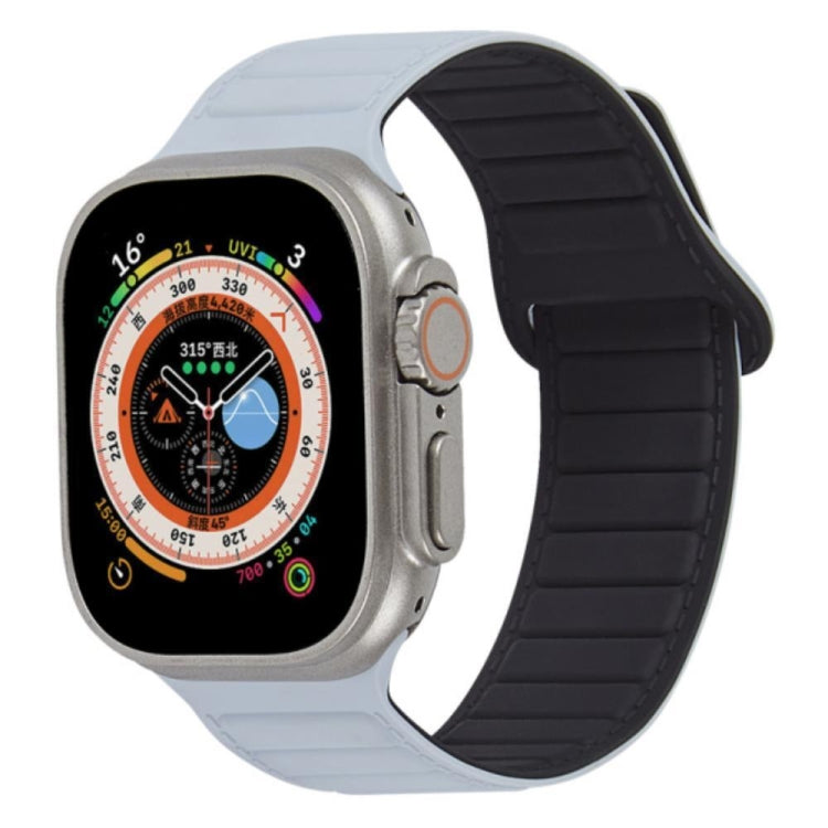 For Apple Watch 5 44mm Loop Magnetic Silicone Watch Band(Grey Black) - Watch Bands by PMC TechLife | Online Shopping South Africa | PMC TechLife