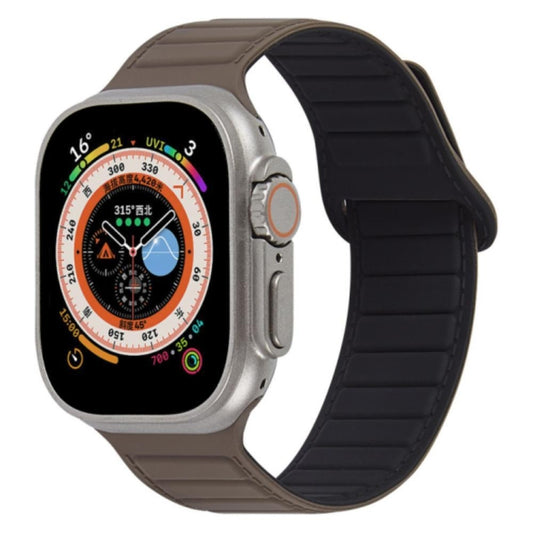 For Apple Watch 2 42mm Loop Magnetic Silicone Watch Band(Coffee Black) - Watch Bands by PMC Jewellery | Online Shopping South Africa | PMC Jewellery