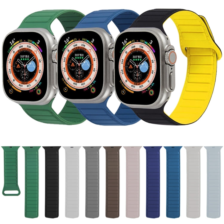 For Apple Watch SE 44mm Loop Magnetic Silicone Watch Band(Grey Black) - Watch Bands by PMC TechLife | Online Shopping South Africa | PMC TechLife