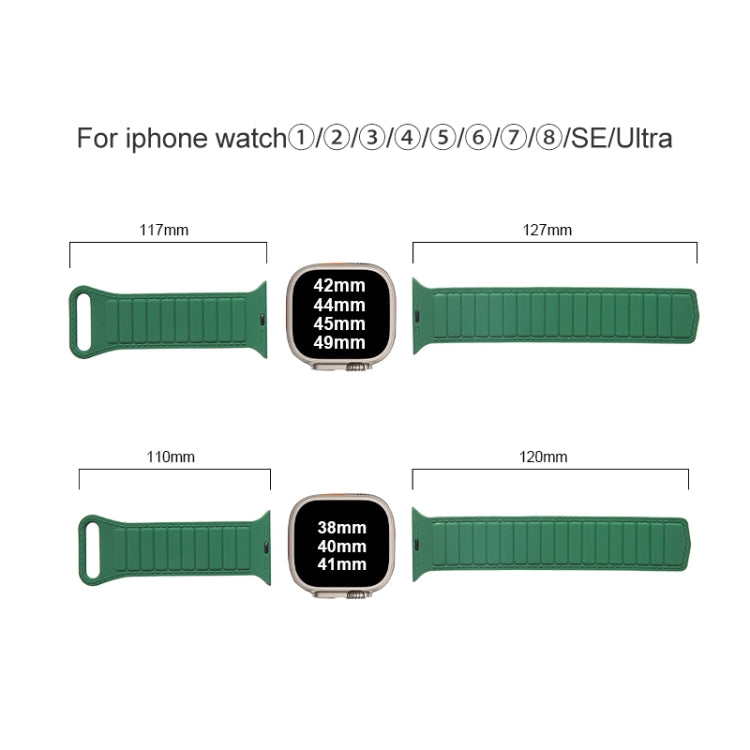 For Apple Watch 3 38mm Loop Magnetic Silicone Watch Band(Black White) - Watch Bands by PMC Jewellery | Online Shopping South Africa | PMC Jewellery