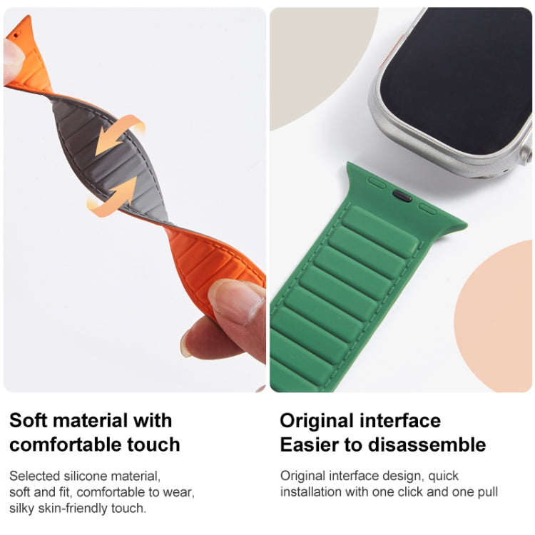 For Apple Watch SE 44mm Loop Magnetic Silicone Watch Band(Green) - Watch Bands by PMC Jewellery | Online Shopping South Africa | PMC Jewellery