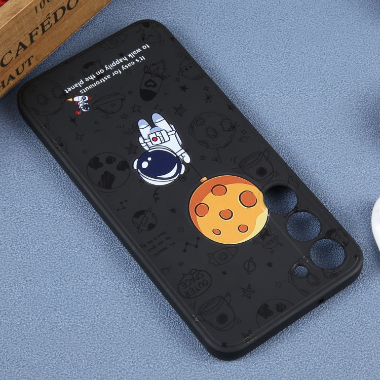 For Samsung Galaxy S10+ Astronaut Pattern Silicone Straight Edge Phone Case(Planet Landing-Black) - free shipping - PMC TechLife - Order now!