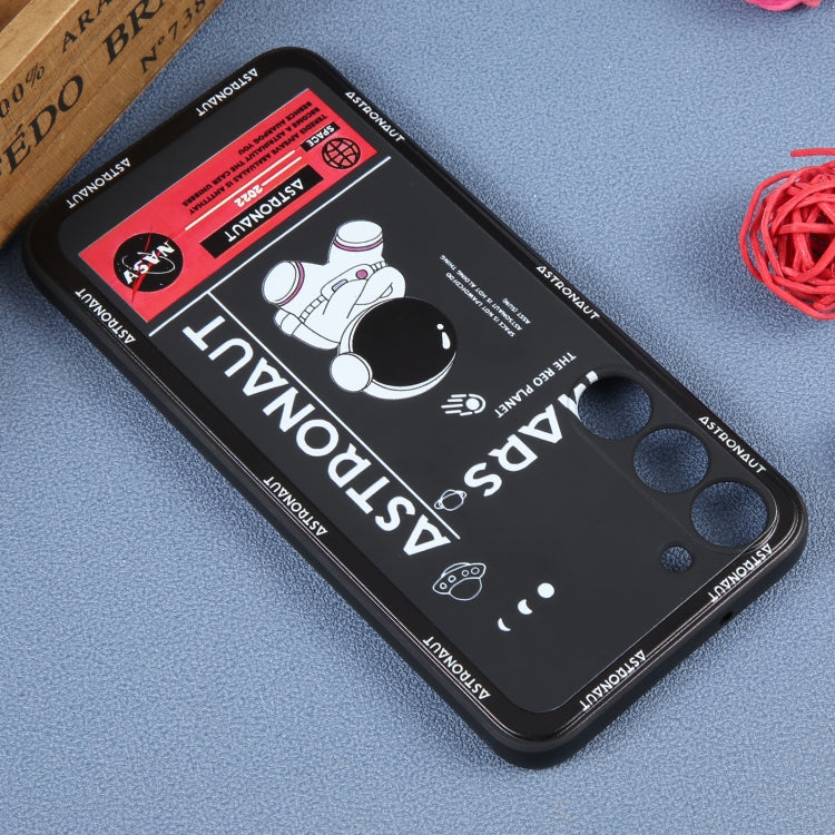 For Samsung Galaxy A91 Astronaut Pattern Silicone Straight Edge Phone Case(Mars Astronaut-Black) - free shipping - PMC TechLife - Order now!