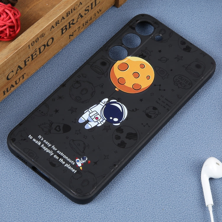 For Samsung Galaxy A91 Astronaut Pattern Silicone Straight Edge Phone Case(Planet Landing-Black) - free shipping - PMC TechLife - Order now!