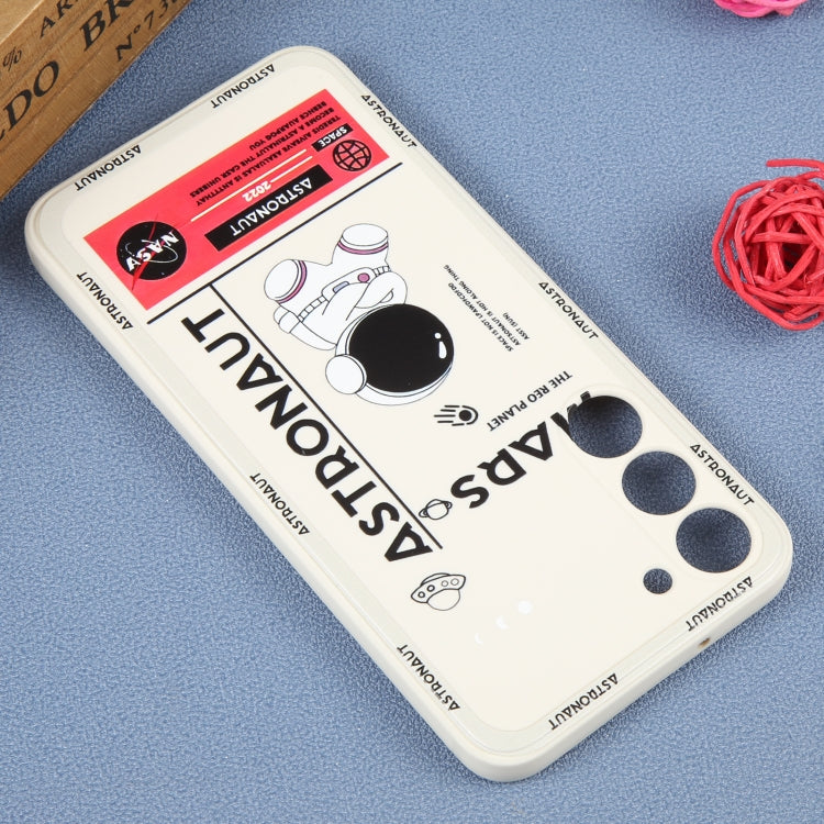 For Samsung Galaxy A91 Astronaut Pattern Silicone Straight Edge Phone Case(Mars Astronaut-White) - free shipping - PMC TechLife - Order now!
