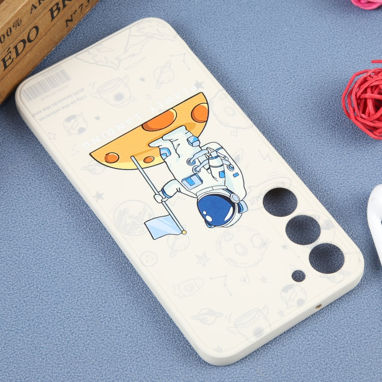 For Samsung Galaxy A32 5G Astronaut Pattern Silicone Straight Edge Phone Case(Planet Landing-White) - free shipping - PMC TechLife - Order now!