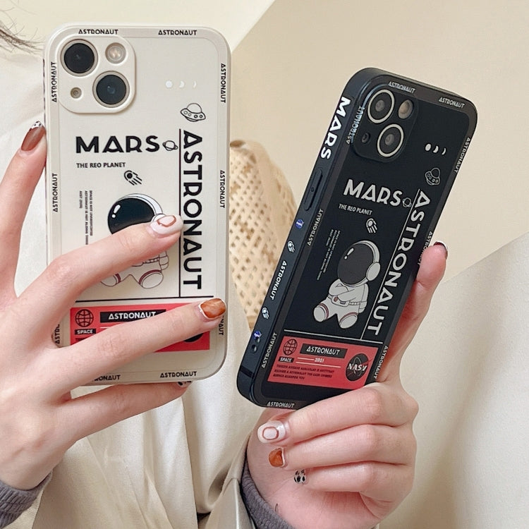 For Samsung Galaxy A21s Astronaut Pattern Silicone Straight Edge Phone Case(Flying Astronaut-Black) - free shipping - PMC TechLife - Order now!