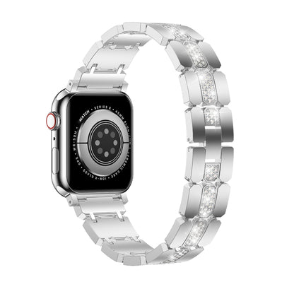 Diamond Metal Watch Band For Apple Watch SE 44mm(Silver) - Watch Bands by PMC Jewellery | Online Shopping South Africa | PMC Jewellery