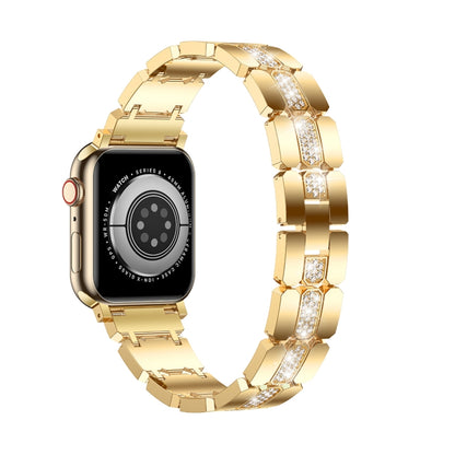 Diamond Metal Watch Band For Apple Watch 4 40mm(Gold) - Watch Bands by PMC Jewellery | Online Shopping South Africa | PMC Jewellery