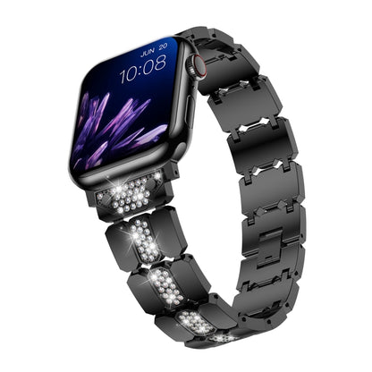 Diamond Metal Watch Band For Apple Watch 3 42mm(Black) - Watch Bands by PMC Jewellery | Online Shopping South Africa | PMC Jewellery