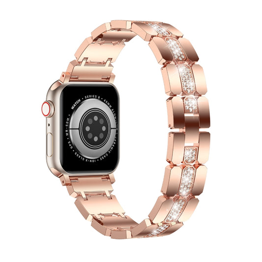 Diamond Metal Watch Band For Apple Watch 2 42mm(Rose Gold) - Watch Bands by PMC Jewellery | Online Shopping South Africa | PMC Jewellery