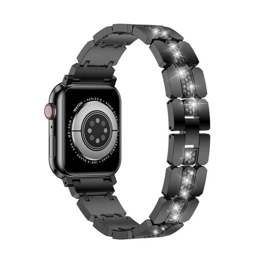 Diamond Metal Watch Band For Apple Watch 42mm(Black) - Watch Bands by PMC Jewellery | Online Shopping South Africa | PMC Jewellery