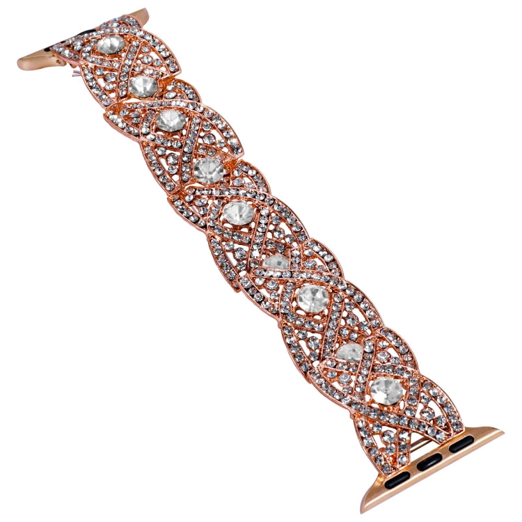 Diamonds Twist Metal Watch Band For Apple Watch Ultra 49mm(Rose Gold White) - Watch Bands by PMC Jewellery | Online Shopping South Africa | PMC Jewellery