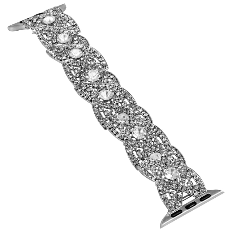 Diamonds Twist Metal Watch Band For Apple Watch SE 2022 40mm(Silver) - Watch Bands by PMC Jewellery | Online Shopping South Africa | PMC Jewellery