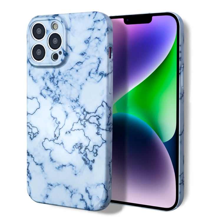 For iPhone 14 Pro Marble Pattern Phone Case(Blue White) - iPhone 14 Pro Cases by PMC TechLife | Online Shopping South Africa | PMC TechLife