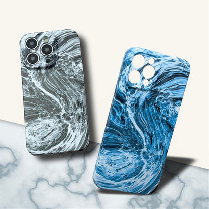 For iPhone 12 Marble Pattern Phone Case(Blue White) - iPhone 12 / 12 Pro Cases by PMC Jewellery | Online Shopping South Africa | PMC Jewellery