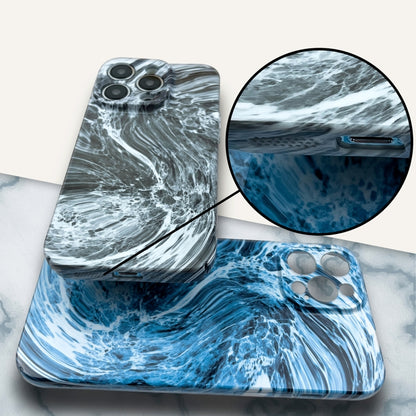 For iPhone 12 Marble Pattern Phone Case(Blue White) - iPhone 12 / 12 Pro Cases by PMC Jewellery | Online Shopping South Africa | PMC Jewellery