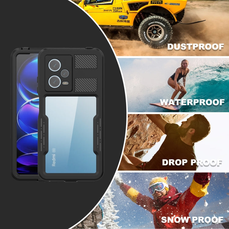 For Xiaomi Redmi Note 12 Pro 5G Global RedPepper IP68 Life Waterproof Phone Case(Black) - Xiaomi Cases by RedPepper | Online Shopping South Africa | PMC Jewellery | Buy Now Pay Later Mobicred