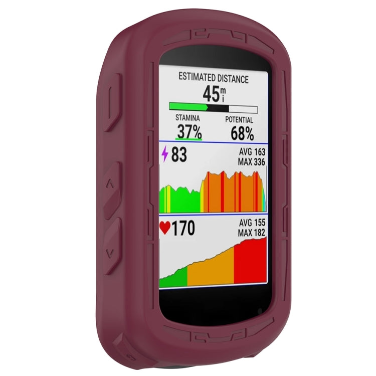 For Garmin Edge 840 / Edge 540 Stopwatch Armor Silicone Protective Case(Wine Red) - Watch Cases by PMC Jewellery | Online Shopping South Africa | PMC Jewellery