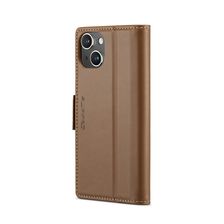 For iPhone 13 mini CaseMe 023 Butterfly Buckle Litchi Texture RFID Anti-theft Leather Phone Case(Brown) - iPhone 13 mini Cases by CaseMe | Online Shopping South Africa | PMC Jewellery