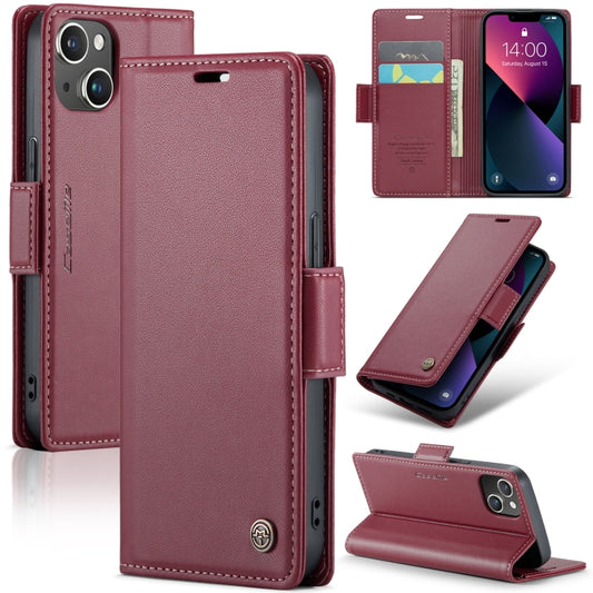 For iPhone 13 mini CaseMe 023 Butterfly Buckle Litchi Texture RFID Anti-theft Leather Phone Case(Wine Red) - iPhone 13 mini Cases by CaseMe | Online Shopping South Africa | PMC Jewellery