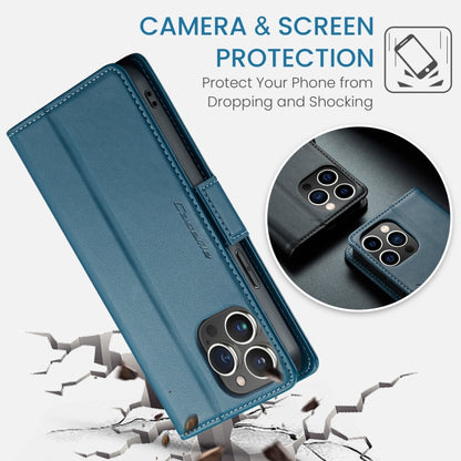 For iPhone 13 Pro CaseMe 023 Butterfly Buckle Litchi Texture RFID Anti-theft Leather Phone Case(Blue) - iPhone 13 Pro Cases by CaseMe | Online Shopping South Africa | PMC Jewellery