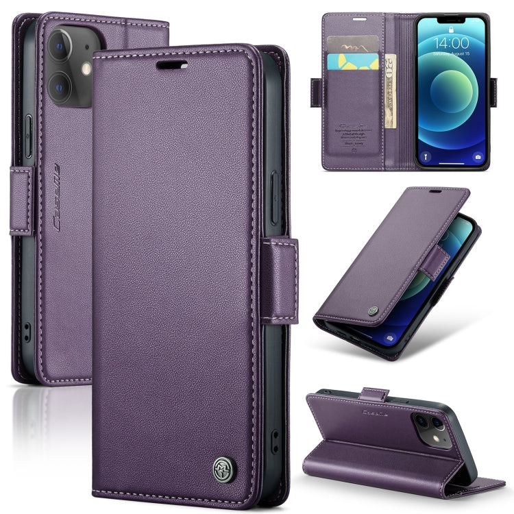 For iPhone 12 mini CaseMe 023 Butterfly Buckle Litchi Texture RFID Anti-theft Leather Phone Case(Pearly Purple) - iPhone 12 mini Cases by CaseMe | Online Shopping South Africa | PMC Jewellery