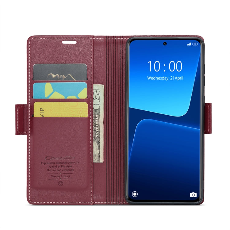 For Xiaomi 13 Pro CaseMe 023 Butterfly Buckle Litchi Texture RFID Anti-theft Leather Phone Case(Wine Red) - 13 Pro Cases by CaseMe | Online Shopping South Africa | PMC Jewellery