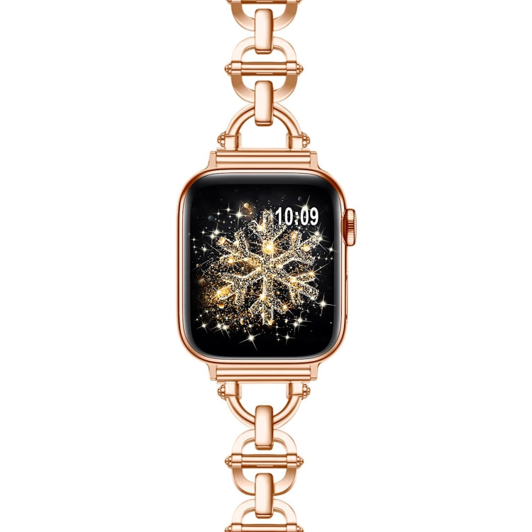 Ladder Buckle Metal Watch Band For Apple Watch Ultra 49mm(Rose Gold) - Watch Bands by PMC Jewellery | Online Shopping South Africa | PMC Jewellery