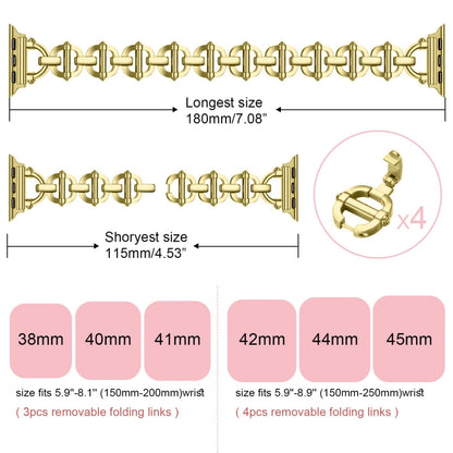 Ladder Buckle Metal Watch Band For Apple Watch SE 2022 40mm(Gold) - Watch Bands by PMC Jewellery | Online Shopping South Africa | PMC Jewellery