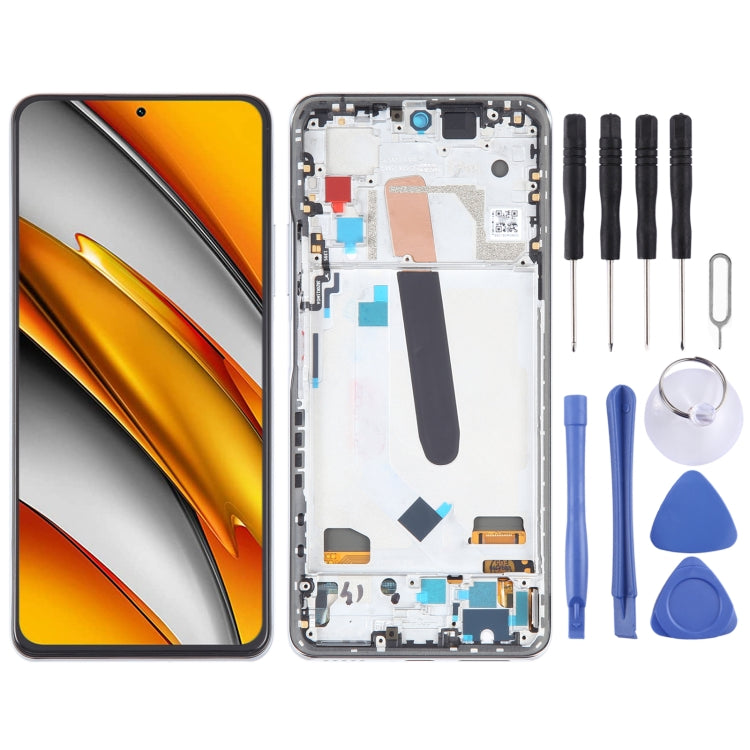 OLED LCD Screen For Xiaomi Poco F3 Digitizer Full Assembly with Frame(Silver) - LCD Screen by PMC Jewellery | Online Shopping South Africa | PMC Jewellery