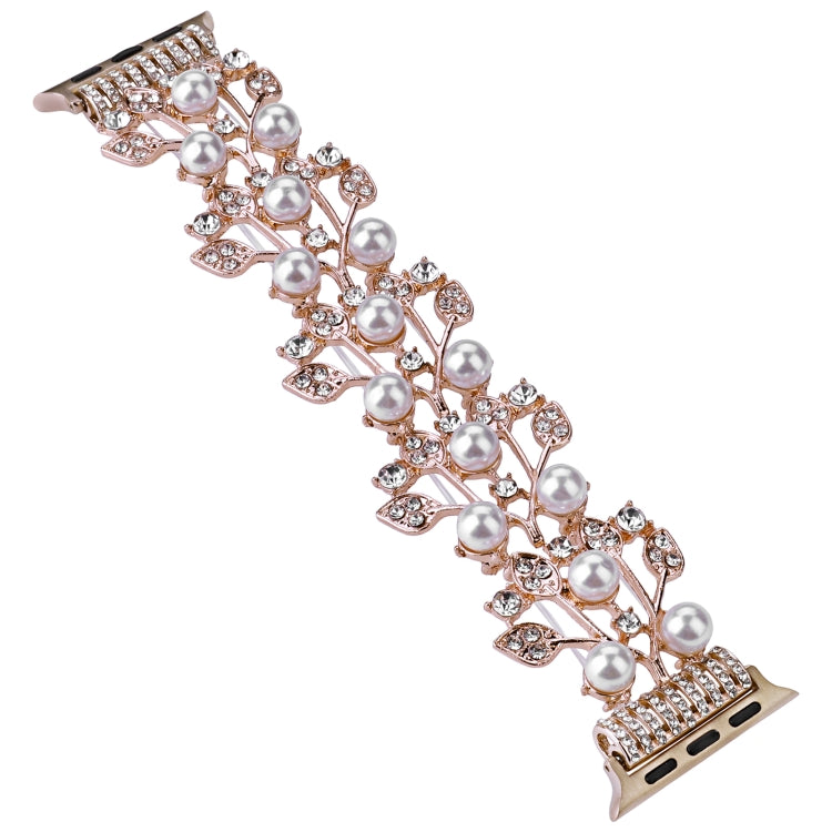 Four-leaf Bead Metal Watch Band For Apple Watch Ultra 49mm(Rose Gold) - Watch Bands by PMC Jewellery | Online Shopping South Africa | PMC Jewellery