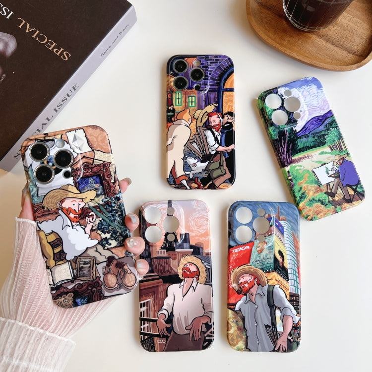 For iPhone 11 Precise Hole Oil Painting Pattern PC Phone Case(Painting) - iPhone 11 Cases by PMC TechLife | Online Shopping South Africa | PMC TechLife
