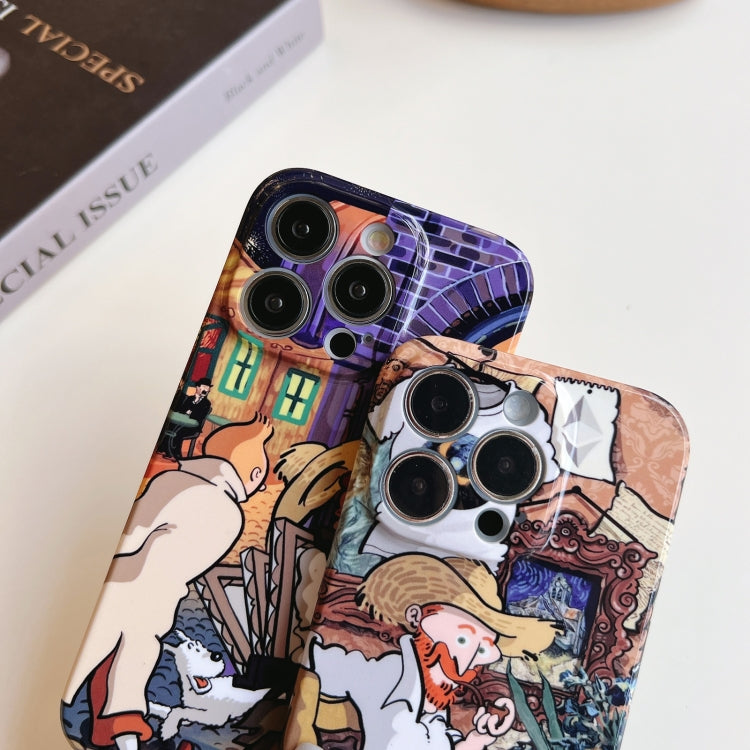 For iPhone 11 Precise Hole Oil Painting Pattern PC Phone Case(Painting) - iPhone 11 Cases by PMC TechLife | Online Shopping South Africa | PMC TechLife
