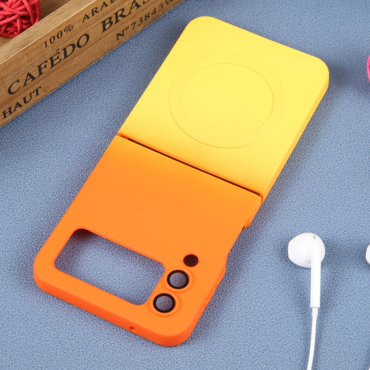 For Samsung Galaxy Z Flip3 5G Liquid TPU Silicone Gradient MagSafe Phone Case(Orange Yellow) - Galaxy Phone Cases by PMC Jewellery | Online Shopping South Africa | PMC Jewellery