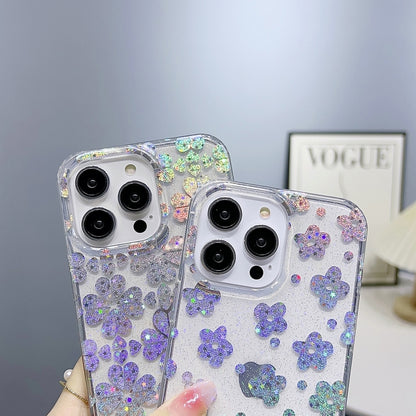 For iPhone 12 Little Star Series Glitter Powder TPU Phone Case(Lucky Clover) - iPhone 12 / 12 Pro Cases by PMC Jewellery | Online Shopping South Africa | PMC Jewellery