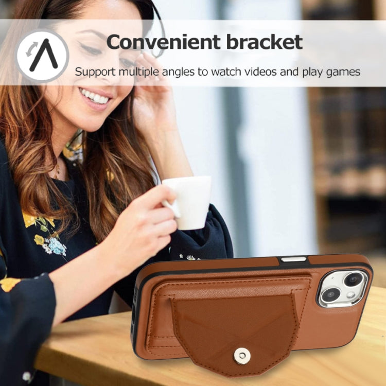 For iPhone 14 Shockproof Leather Phone Case with Card Holder(Brown) - free shipping - PMC TechLife - Order now!
