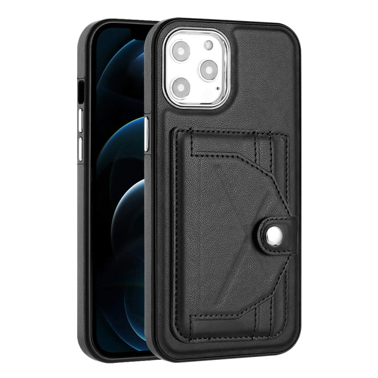 For iPhone 12 Pro Max Shockproof Leather Phone Case with Card Holder(Black) - free shipping - PMC TechLife - Order now!