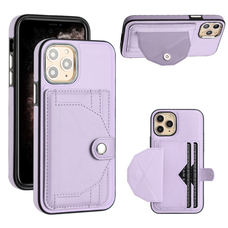For iPhone 11 Pro Shockproof Leather Phone Case with Card Holder(Purple) - free shipping - PMC TechLife - Order now!
