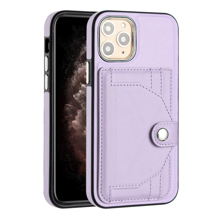 For iPhone 11 Pro Shockproof Leather Phone Case with Card Holder(Purple) - free shipping - PMC TechLife - Order now!