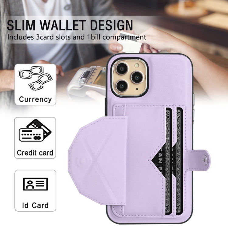 For iPhone 11 Pro Shockproof Leather Phone Case with Card Holder(Purple) - free shipping - PMC TechLife - Order now!