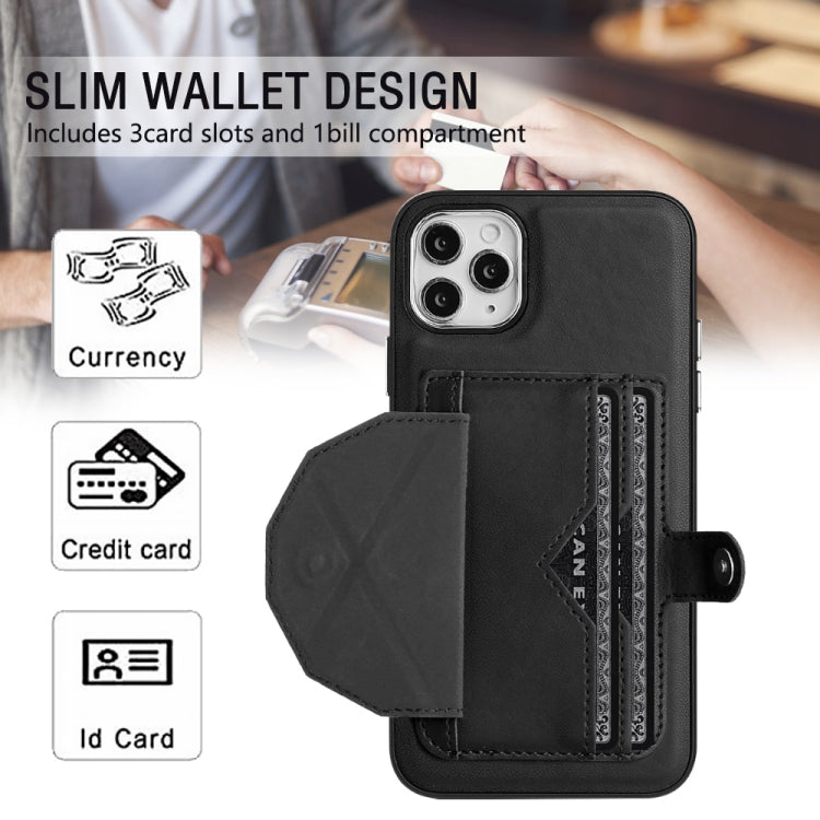 For iPhone 11 Pro Max Shockproof Leather Phone Case with Card Holder(Black) - free shipping - PMC TechLife - Order now!