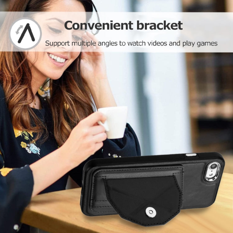 For iPhone SE 2022/SE 2020/6/7/8 Shockproof Leather Phone Case with Card Holder(Black) - free shipping - PMC TechLife - Order now!