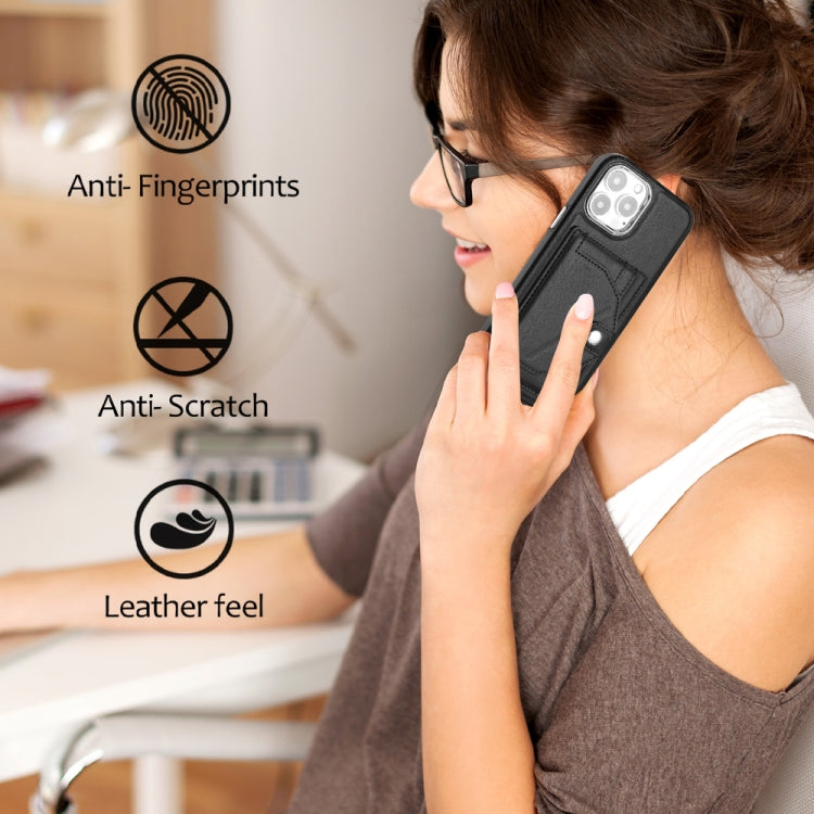 For iPhone 15 Pro Max Shockproof Leather Phone Case with Card Holder(Black) - free shipping - PMC TechLife - Order now!