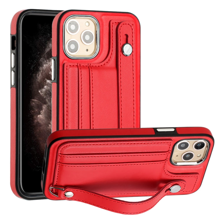 For iPhone 11 Pro Shockproof Leather Phone Case with Wrist Strap(Red) - free shipping - PMC TechLife - Order now!