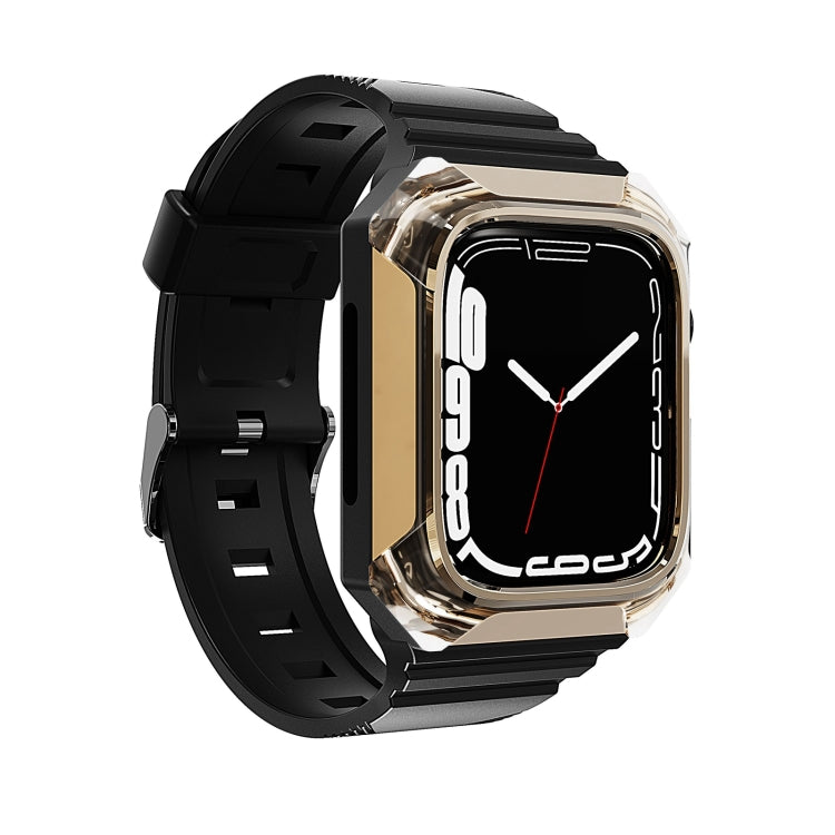 Armor Case Integrated TPU Watch Band For Apple Watch 8 41mm(Gold) - Watch Bands by PMC TechLife | Online Shopping South Africa | PMC TechLife